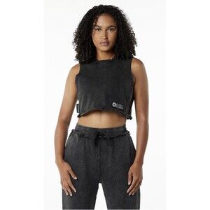 Alphalete Women’s Very Terry Crop top Cutoff - Onyx , Size XS